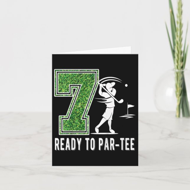 Carte Enfants 7e anniversaire Golfer Boy Sept ans Golf P (Devant)