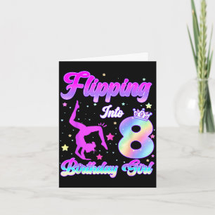 Carte Enfants 8e anniversaire fille gymnastique 8 ansEnf