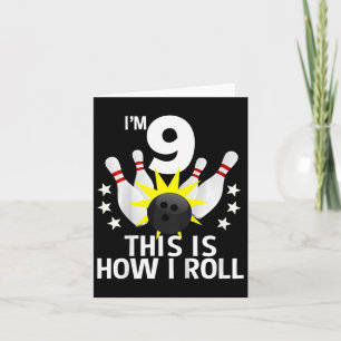 Carte Enfants 9 ans Bowling Anniversaire Chemise de fête