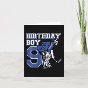 Carte Enfants 9 ans Hockey sur glace Goalie Thème Annive