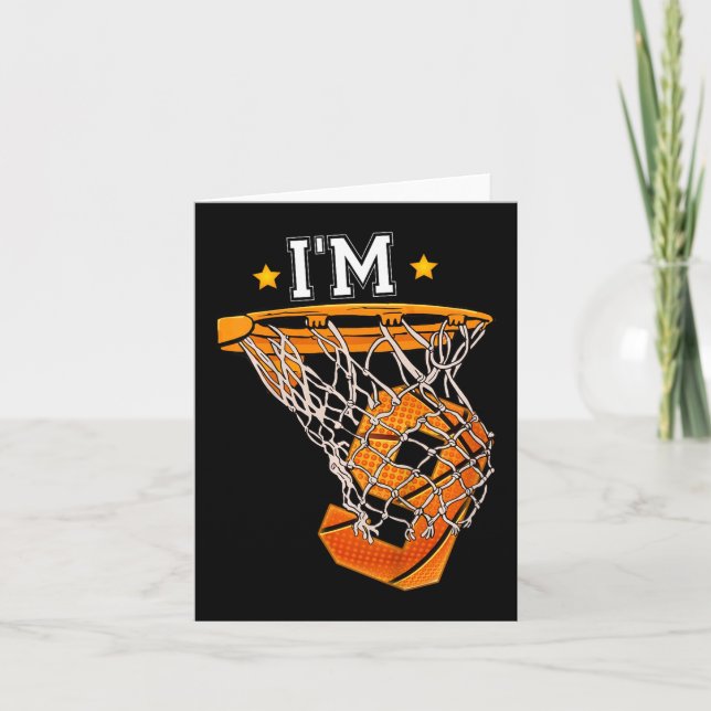 Carte Enfants 9e Anniversaire Basketball I'm 9 Garçon Fi (Devant)