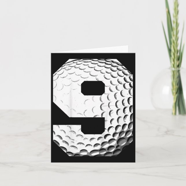 Carte Enfants 9e anniversaire Boy Golf Player Golf 9 ans (Devant)
