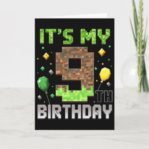 Carte Enfants 9e Anniversaire Joueur Pixel 9 Ans Vidéo G