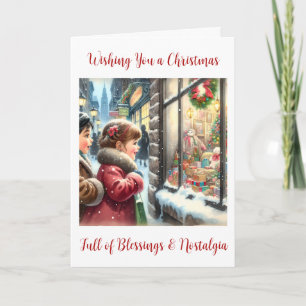 Carte Enfants à la recherche d'une fenêtre de Noël