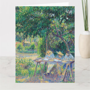 Carte Enfants attablés dans le jardin Camille Pissarro