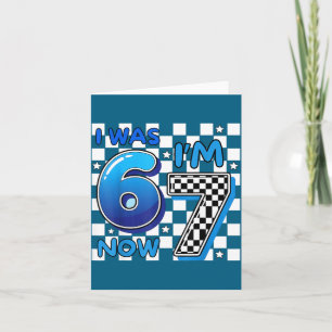 Carte Enfants Bleu à Carreaux J'avais 6 Ans Maintenant J