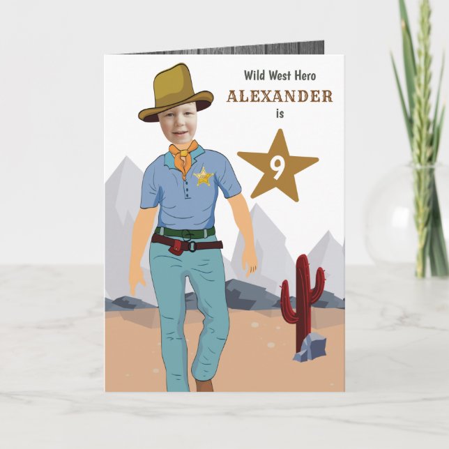 Carte Enfants Cowboy Special Sheriff Photo AJOUTER (Devant)