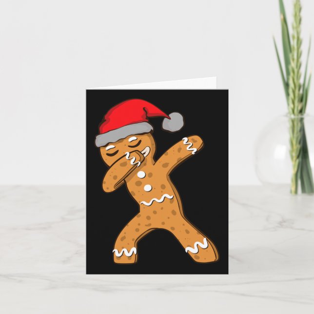 Carte Enfants Dabbing Dab Gingerbread Homme Noël Filles  (Devant)