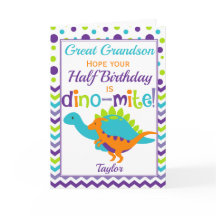 Enfants Demi-Anniversaire 6 Mois Dinosaur Dino-Mit
