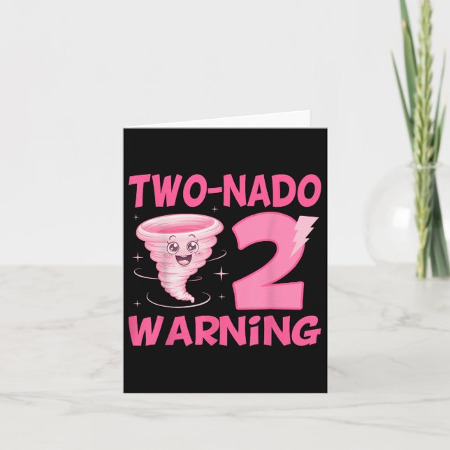 Carte Enfants Deux nado Avertissement 2e Anniversaire To (Devant)