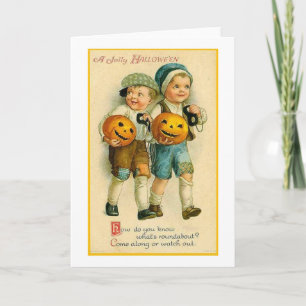 Carte Enfants d'Halloween vintages