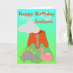 Carte Enfants Dinosaur Anniversaire personnalisé