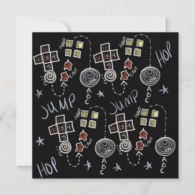 Carte Enfants Enseignant Plaisir Jeux Playground Chalkbo (Devant)