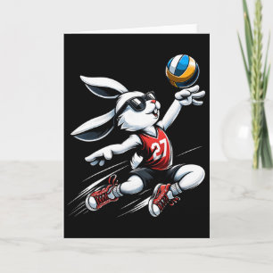 Carte Enfants Garçons Lapin de Pâques heureux Jouant au