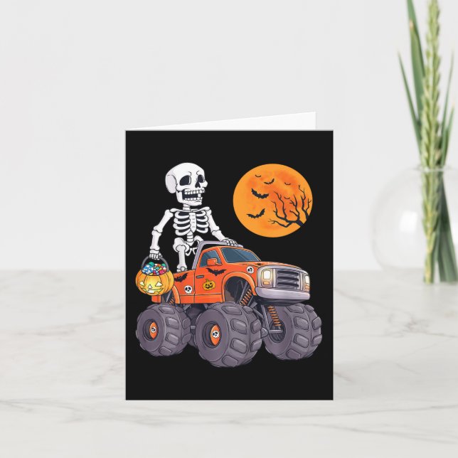 Carte Enfants Halloween Skeleton équitation Monster Cami (Devant)