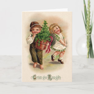 Carte Enfants irlandais vintage Erin go Bragh St. Patric