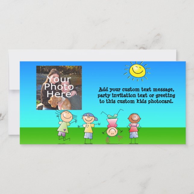 Carte Enfants jouant à l'extérieur pendant une journée e (Devant)