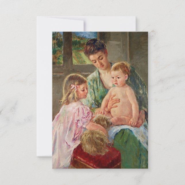Carte Enfants jouant avec un chien par Mary Cassatt (Devant)
