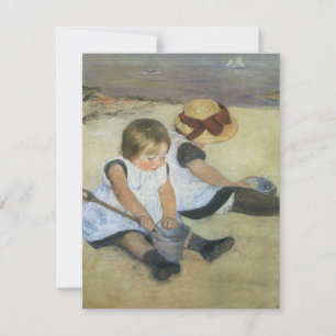 Carte Enfants jouant sur la plage par Mary Cassatt