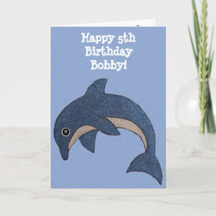 Carte Enfants Joyeux Anniversaire Amusant Bleu brillant 