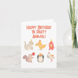 Carte Enfants Joyeux Anniversaire Fête Animaux Garçons S