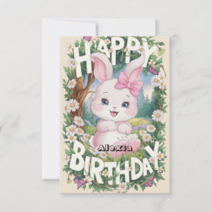Carte Enfants Lapin Bunny Digital Anniversaire