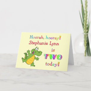 Carte Enfants mignons 2e anniversaire Personnalisez-le