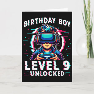 Carte Enfants Niveau 9 Déverrouillé 9 ans Anniversaire J