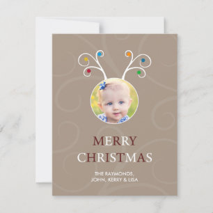 Carte Enfants Noël Rudolph Cute Photo