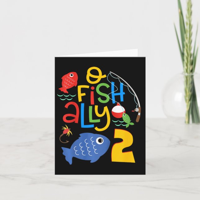 Carte Enfants O-fish-ally Deux décorations d'anniversair (Devant)