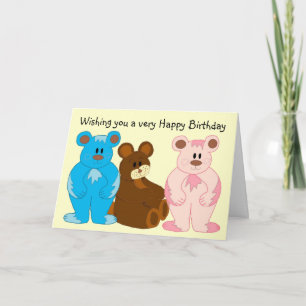 Carte Enfants Ours d'anniversaire