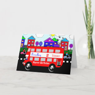 Carte Enfants personnalisées Big Red Bus