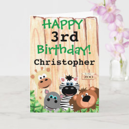 Carte Enfants personnalisés Zoo Jungle Anniversaire à th