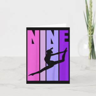 Carte Enfants Retro Girls Gymnastique 9 9ème Anniversair