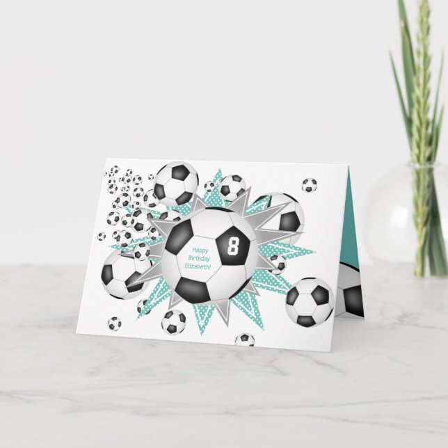 Carte enfants sport anniversaire football ballon souffle (Devant)