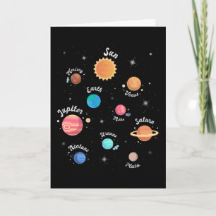 Carte Enfants Système solaire Planètes Connaissances Esp