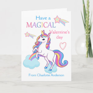 Carte Enfants Valentines Jour Magique Unicorne