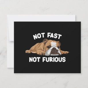 Carte English Bulldog Sleeping Not Fast Not Furious Funn