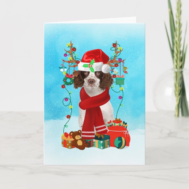 Carte English Springer Spaniel dans la neige Cadeaux de  (Devant)