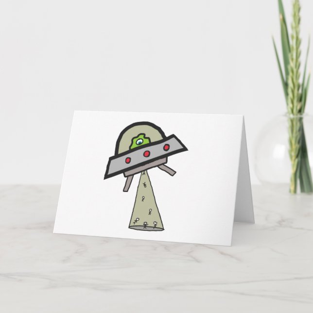 Carte Enlèvement d'Alien soucoupe volante UFO (Devant)