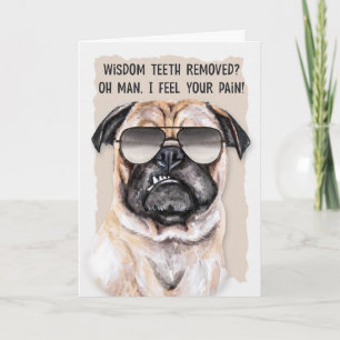 Carte Enlèvement des dents de sagesse Drôle Chien Carlin