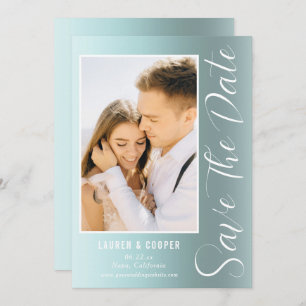 Carte Enregistrer La Date Green Style Script Moderne Mar