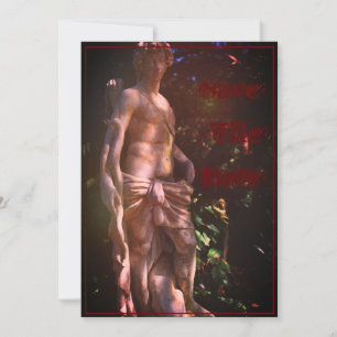 Carte Enregistrer La Date Italien Feel Villa Statue Cart