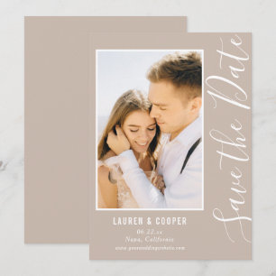 Carte Enregistrer La Date Neutral Style Moderne Mariage