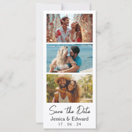 Carte Enregistrer La Date PhotoBooth Qr Code Black White