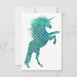 Carte Enregistrer La Date Polka Dot Blue Unicorn