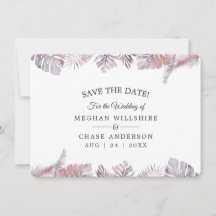 Enregistrer la date Rose Mauve Aquarelle Tropical 