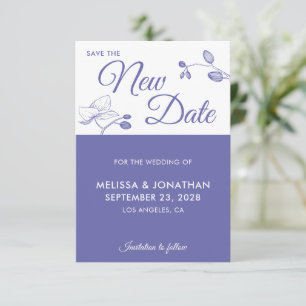 Carte Enregistrer la nouvelle date mariage report floral