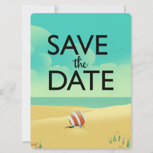 Carte Enregistrer la plage Vintage de date