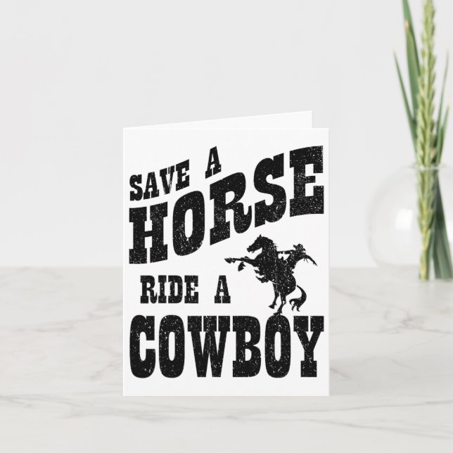 Carte Enregistrer Une Promenade À Cheval Sur Un Cowboy - (Devant)